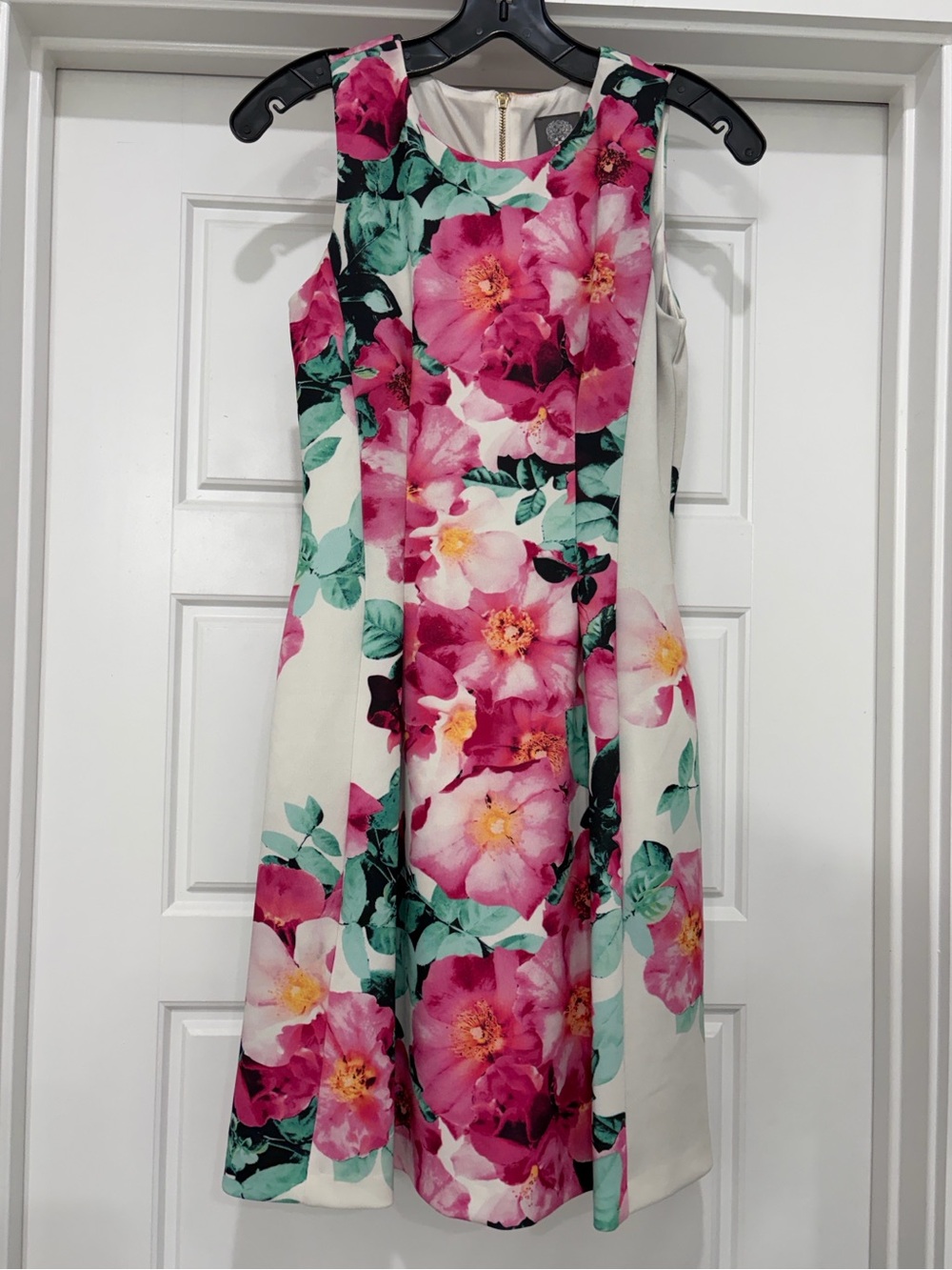 Vince Camuto Off-white & Pink Floral Dress